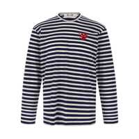 Tricouri Comme Des Garçons Play Logo Patch Stripes T-Shirt Femei
