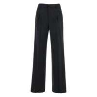 Pantaloni casual 'Lola' Black Pants With High Waist And Pleated Details In Wool Stretch Woman Femei