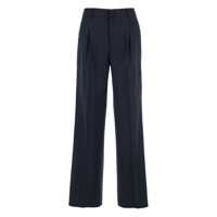 Pantaloni casual 'Lola' Blue Pants With High Waist And Pleated Details In Wool Stretch Woman Femei