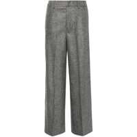 Pantaloni casual 'Lola' Grey Pants With High Waist And Pleated Details In Wool Stretch Woman Femei