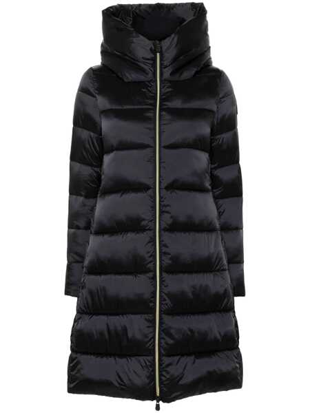 Geci de iarna Save the Duck Black Down Jacket With Fixed Hood And Logo Patch On The Sleeve In Tech Fabric Woman Black Femei (BM 18548289) 1