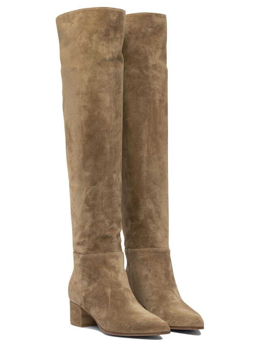 Bocanci Gianvito Rossi Gianvito Rossi Suede Boots 45Mm Beige Femei (BM 18548637) 2