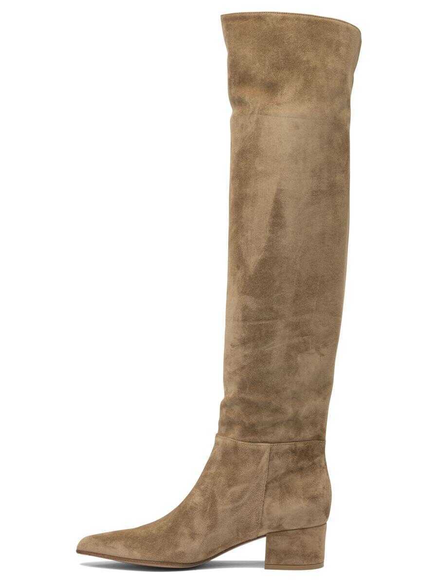 Bocanci Gianvito Rossi Gianvito Rossi Suede Boots 45Mm Beige Femei (BM 18548637) 3
