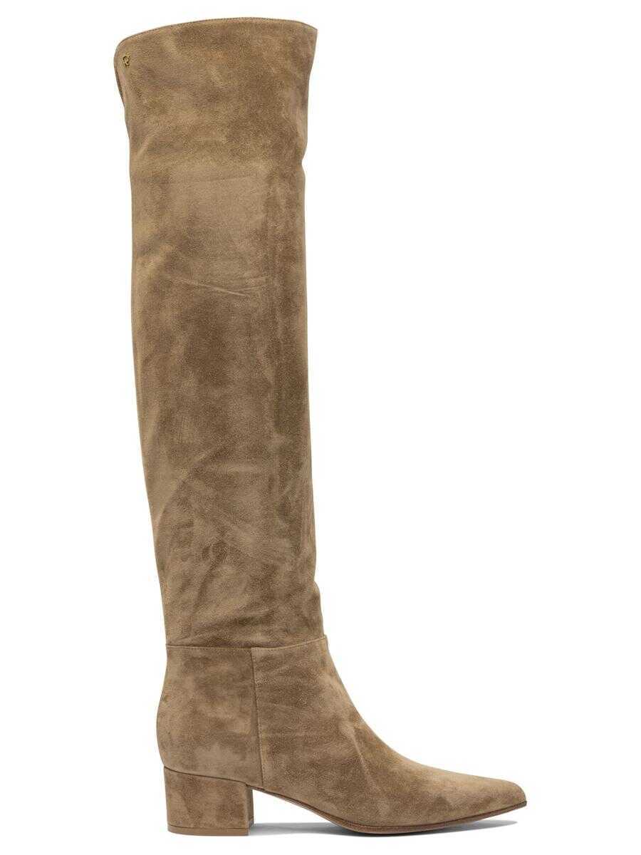 Bocanci Gianvito Rossi Gianvito Rossi Suede Boots 45Mm Beige Femei (BM 18548637) 1