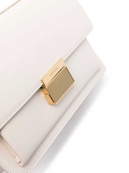 Genti de mana Golden Goose Venezia White Handbag With Lettering Logo And Clasp Closure In Leather Woman WHITE Femei (BM 18548934) 4