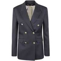 Sacouri Golden Goose "Golden W'S" Double Breasted Blazer Light Dry Wool Gabardine Clothing Femei