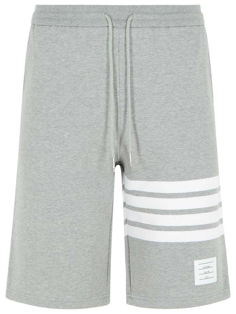 Pantaloni de trening Thom Browne Thom Browne 4Bar Cotton Sweatpants LIGHT GREY Barbati (BM 18550359) 1