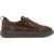Santoni Suede slip-on Sneakers DARK BROWN