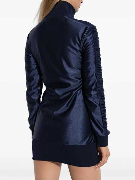 Rochii Balenciaga Shiny jersey fitted tracksuit Dress DARK NAVY Femei (BM 18553228) 4