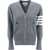 Thom Browne V-Neck Cardigan GREY