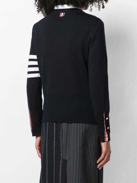 Pulovere casual Thom Browne Milano Stitch Jersey With 4 Bars BLUE Femei (BM 18553279) 4