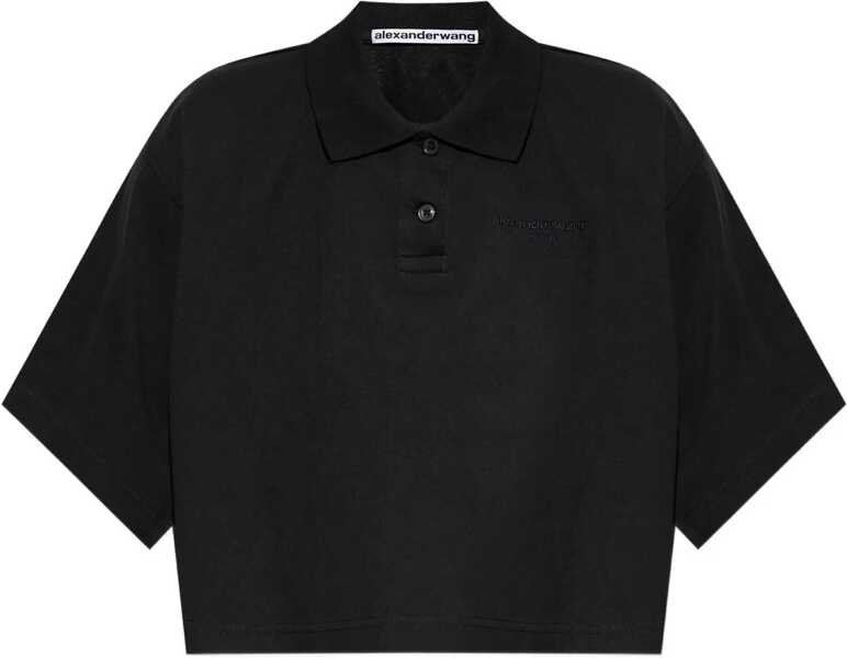 Tricouri Polo Alexander Wang Cropped Jersey Polo Shirt BLACK Femei (BM 18553282) 1