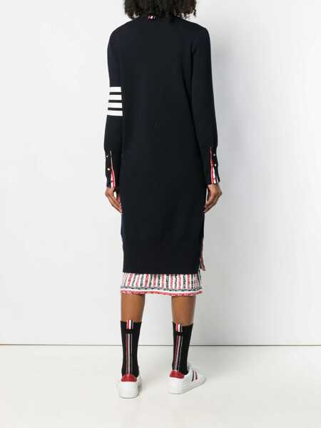 Cardigane Thom Browne 4Bar Long Cardigan BLUE Femei (BM 18553297) 4