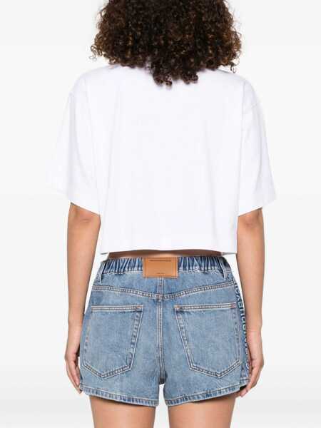 Tricouri Polo Alexander Wang Cropped Jersey Polo Shirt WHITE Femei (BM 18553432) 4