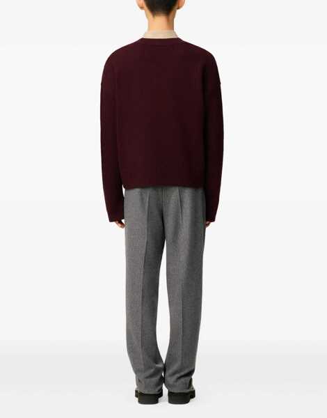 Pulovere casual AMI Paris Ami De Coeur Pullover BORDEAUX Barbati (BM 18553504) 3