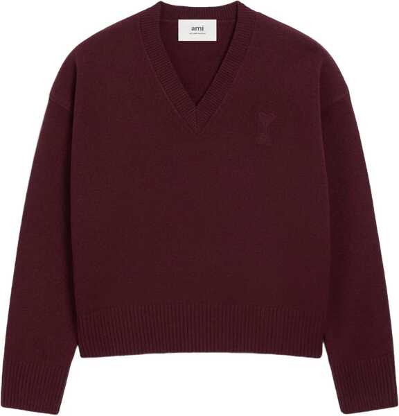 Pulovere casual AMI Paris Ami De Coeur Pullover BORDEAUX Barbati (BM 18553504) 1