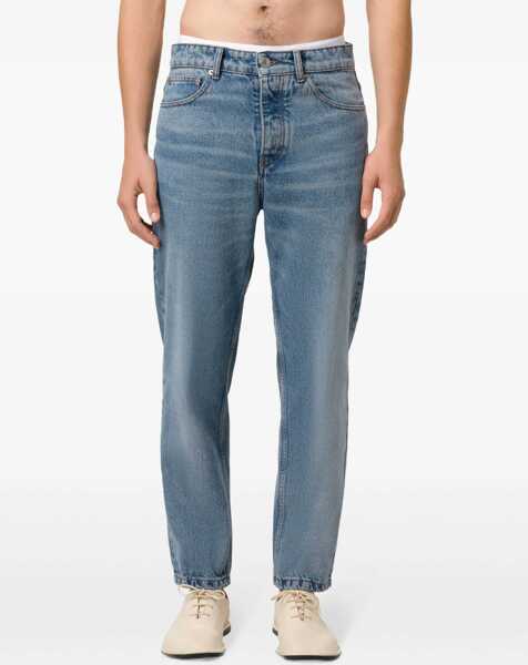 Blugi AMI Paris Tapered Fit Jeans BLUE Barbati (BM 18553519) 5