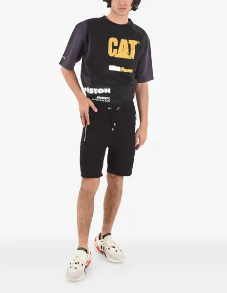 Pantaloni scurti Balmain Side Logo Band Jersey Shorts Black Barbati (BM 18553546) 2