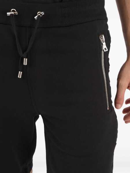 Pantaloni scurti Balmain Side Logo Band Jersey Shorts Black Barbati (BM 18553546) 4
