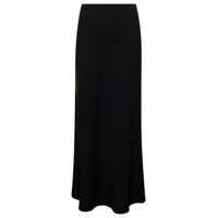 Fuste Black 'Midi' Skirt With Volant Detail At The End In Satin Woman Femei