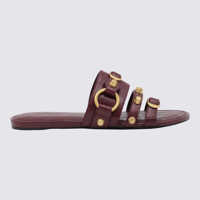 Balerini Balenciaga Bordeaux Leather City Flats Femei