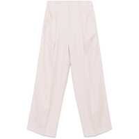 Pantaloni casual 'Flavia' Pink Pants With Front Pences And Rear Logo Charm Detail In Wool Woman Femei