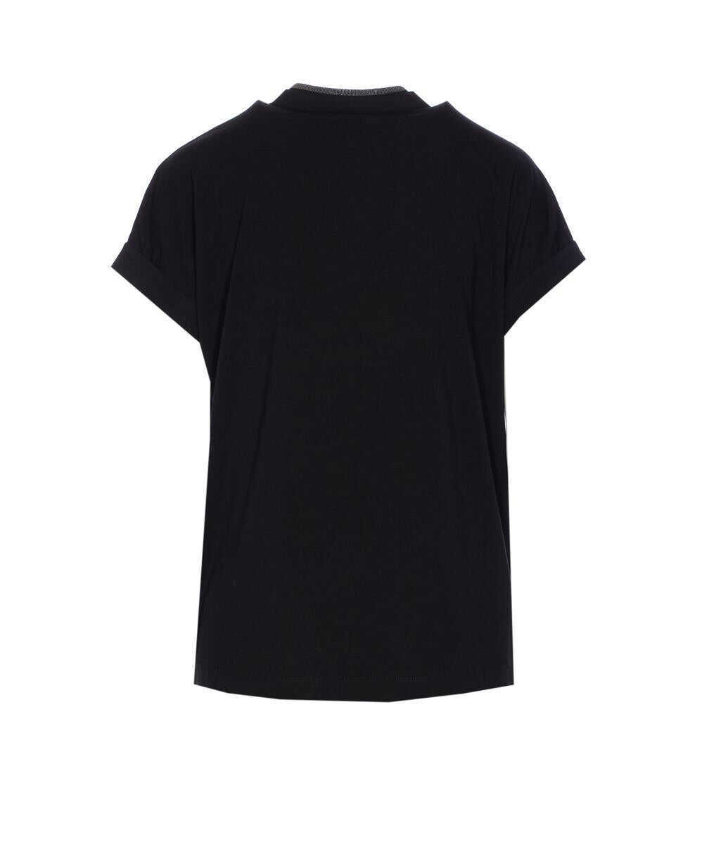 Topuri Brunello Cucinelli Brunello Cucinelli T-Shirts And Polos Black Femei (BM 18560280) 2