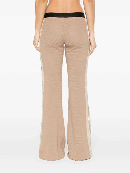 Pantaloni casual Palm Angels Palm Angels Logo Tape Knitted Trousers Beige Femei (BM 18561111) 4