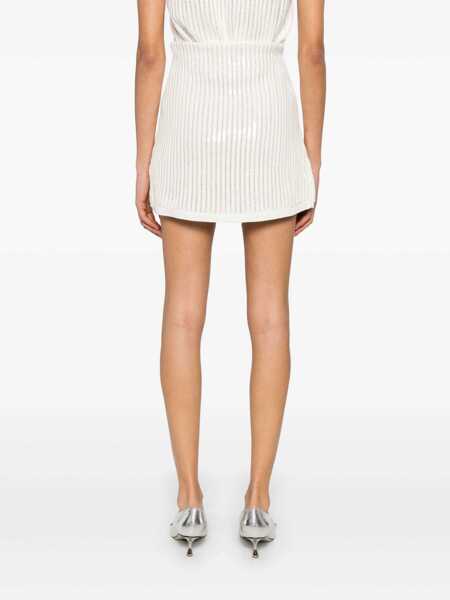 Fuste Self-Portrait Self-Portrait Knitted Mini Skirt WHITE Femei (BM 18561447) 4