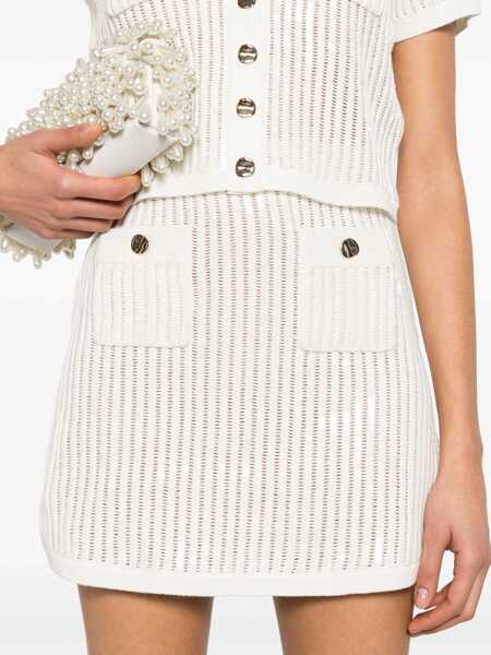 Fuste Self-Portrait Self-Portrait Knitted Mini Skirt WHITE Femei (BM 18561447) 5