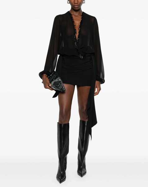 Bluze THE ATTICO Embroidered Georgette Blouse BLACK Femei (BM 18562066) 2