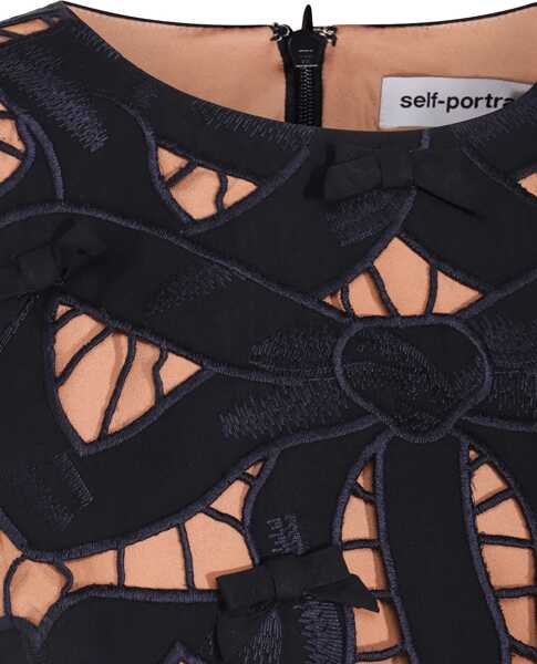 Rochii casual Self-Portrait Mini Dress With Bow BLUE Femei (BM 18562072) 4