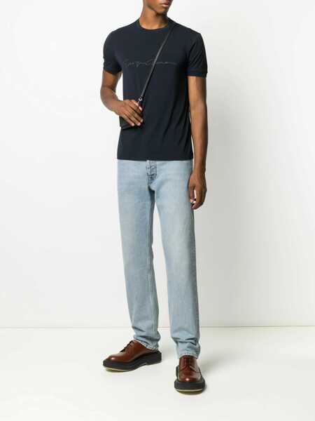 Tricouri Giorgio Armani Signature Logo T-Shirt BLUE Barbati (BM 18562090) 2