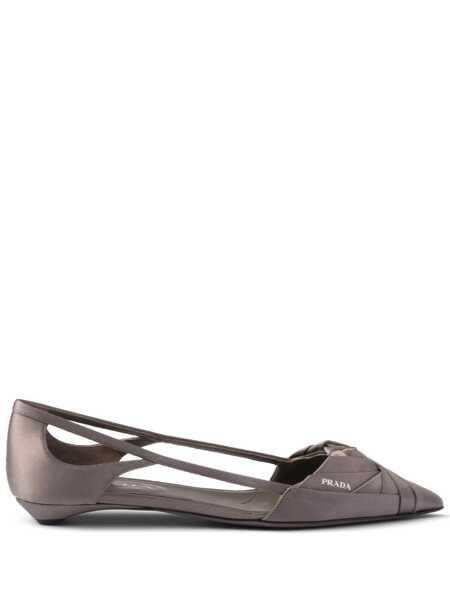 Balerini Prada Prada Satin Ballet Flats GREY Femei (BM 18563211) 1