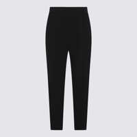 Pantaloni casual Alexander McQueen Black Viscose Blend Trousers Femei