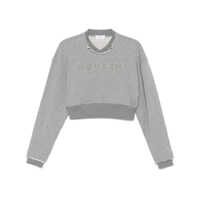 Pulovere Alexander McQueen Logo Cotton Cropped Sweatshirt Femei