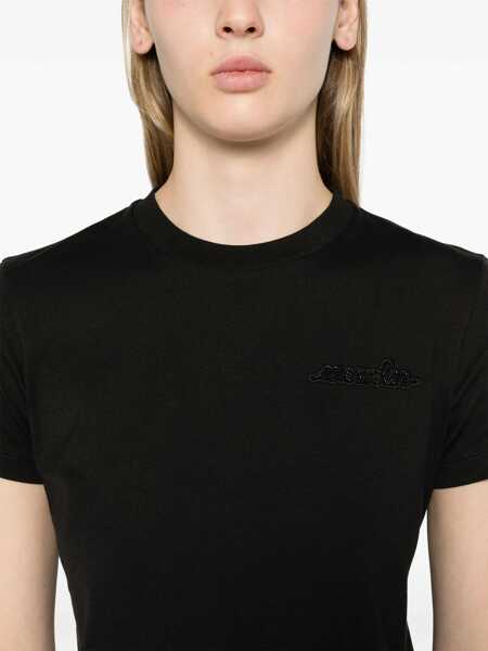 Tricouri Moncler Beaded Logo T-Shirt BLACK Femei (BM 18565687) 5