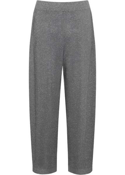 Pantaloni casual Brunello Cucinelli Knit Pants GRIGIO SCUROGRIGIO CHIARO Femei (BM 18566929) 2