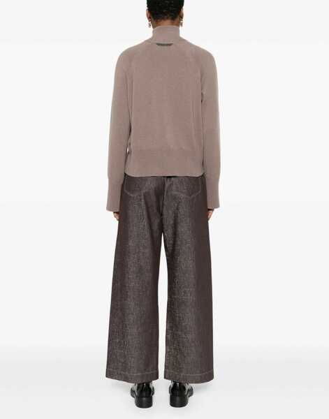 Pulovere Brunello Cucinelli Cashmere turtleneck Sweater TORTORA Femei (BM 18566947) 4