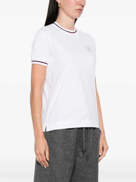 Tricouri Brunello Cucinelli Logoed T-Shirt BIANCOAMARANTO Femei (BM 18566950) 3