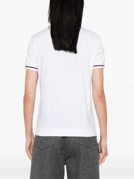 Tricouri Brunello Cucinelli Logoed T-Shirt BIANCOAMARANTO Femei (BM 18566950) 4