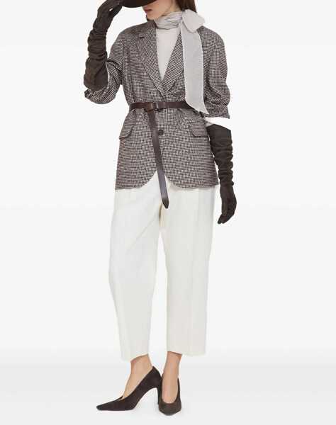 Sacouri Brunello Cucinelli Blazer Jacket with belt MORO Femei (BM 18566956) 2