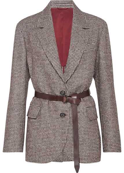 Sacouri Brunello Cucinelli Blazer Jacket with belt MORO Femei (BM 18566956) 1