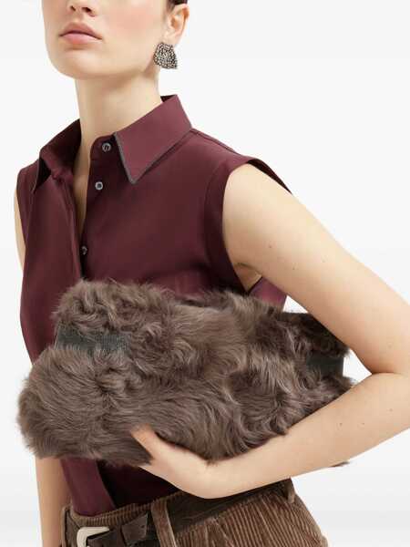 Genti plic Brunello Cucinelli Fur Clutch Bag FANGO Femei (BM 18566959) 2