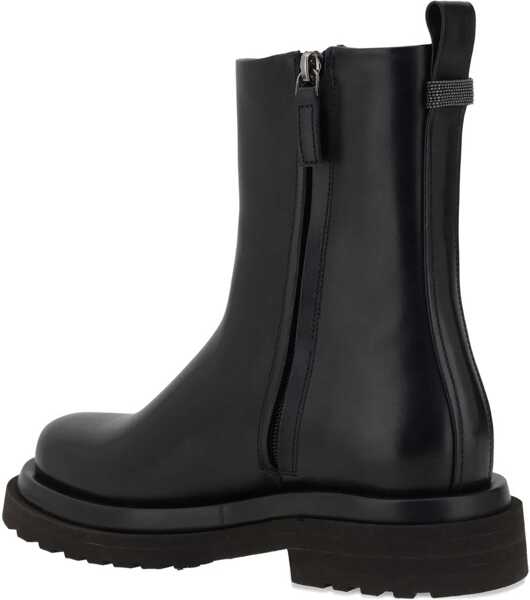 Bocanci casual Brunello Cucinelli Leather Ankle Boots NERO Femei (BM 18566962) 3