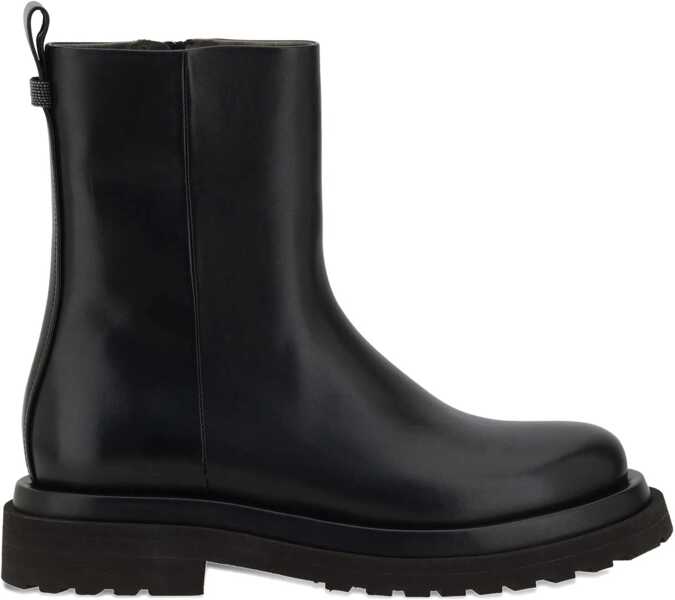 Bocanci casual Brunello Cucinelli Leather Ankle Boots NERO Femei (BM 18566962) 1