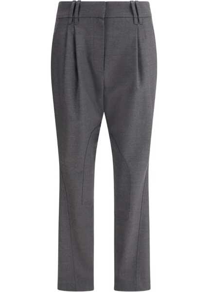 Pantaloni casual Brunello Cucinelli Virgin wool Pants GRIGIO SCURO Femei (BM 18566974) 1