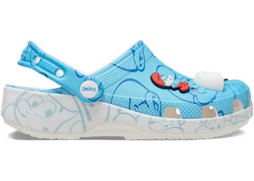 Slapi Crocs Classic Smurfs Clog Kids Blue Baieti (BM 18567094) 2