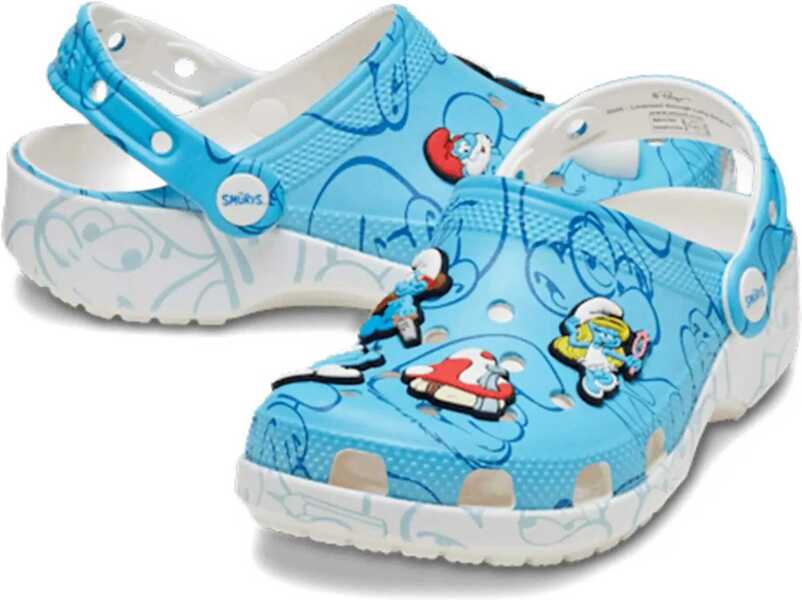 Slapi Crocs Classic Smurfs Clog Kids Blue Baieti (BM 18567094) 1