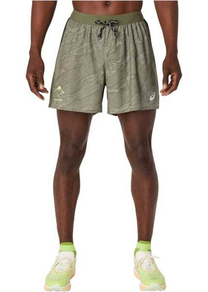 Pantaloni scurti ASICS Fujitrail All Over Print 5IN Short Green Barbati (BM 18567889) 1